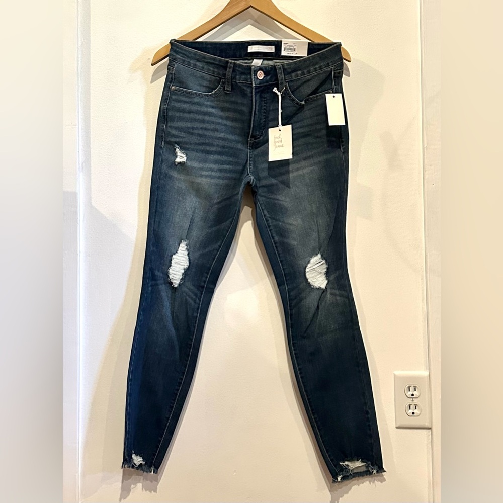 Distressed Blue Jeans